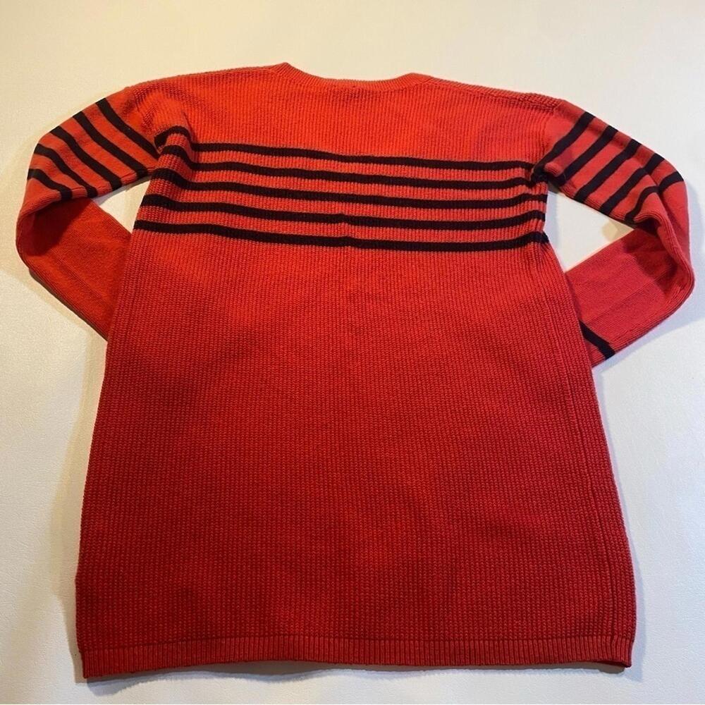 Gap Maternity Size M Pink Wool Blend Ribbed Sweater With Navy‎ Blue Stripes - Picture 2 of 6